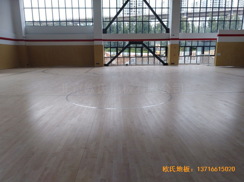 云南倪家營(yíng)第三小學(xué)籃球館體育地板安裝案例5