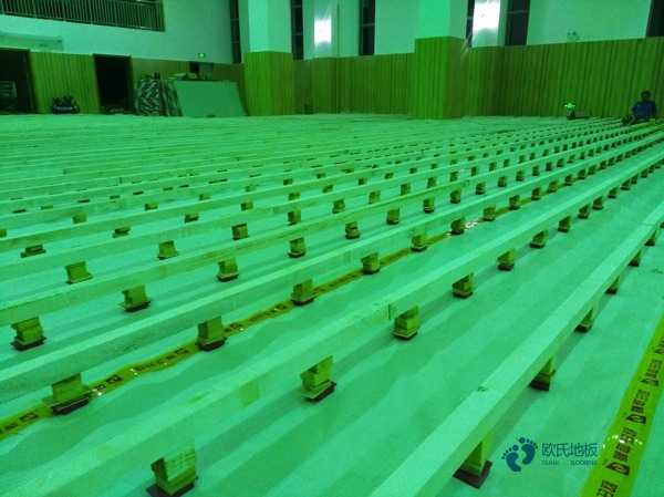 大學(xué)運動體育木地板施工隊3
